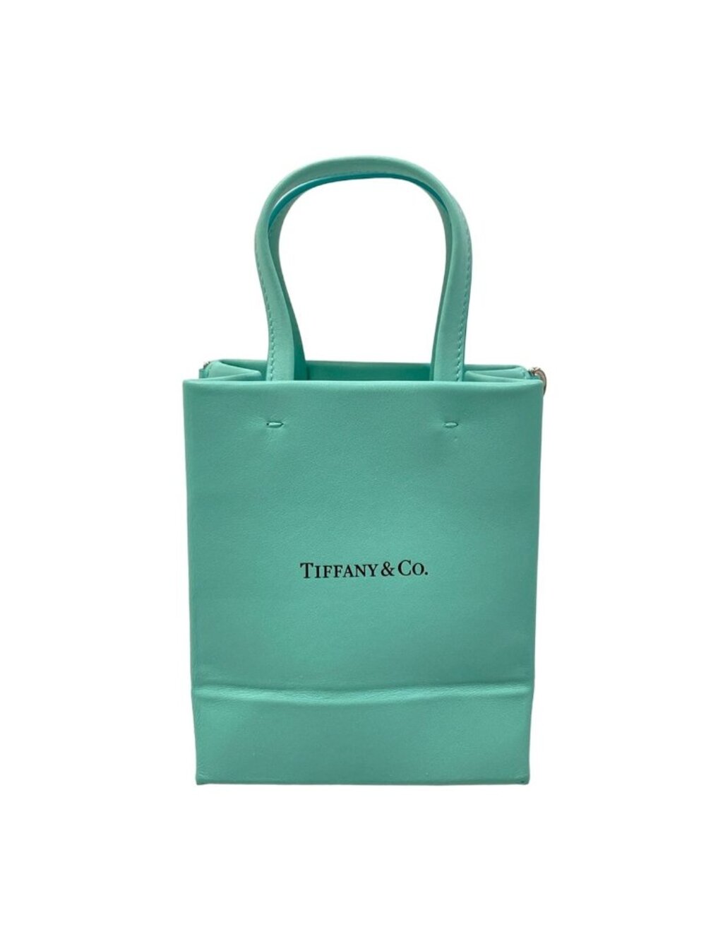 Tiffany & Co Tote Bag Mini Shopping Light Blue Leather